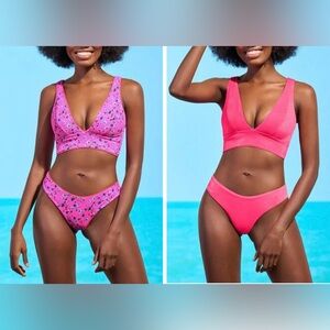 Maaji Reversible Bikini Set Hot Fuchsia Journey V-Neck Sublimity High-Cut NWT